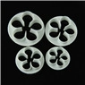 Set of four white plastic star shaped plunger cutters for fondant and DIY cake decorating