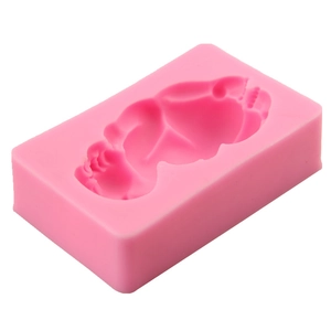 Stampo in silicone rosa a forma di neonato per fondente e dolci, decorazione torte fai-da-te