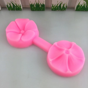 Pink silicone sakura flower fondant mold for cake decorating and DIY baking tools