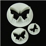 Three-piece set of butterfly fondant plunger cutters for DIY cake decorating