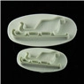 Detail view of 2pcs 3D sleigh cookie cutters for fondant cake decorating