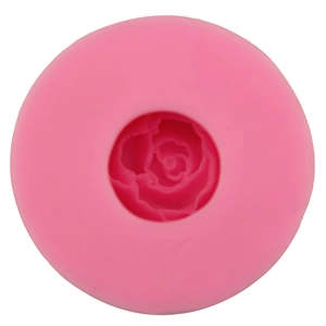Pink silicone rose flower mold for DIY fondant baking and handmade soap making