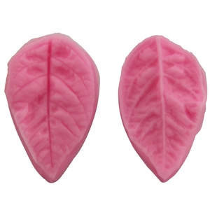 Realistic Leaf Texture Silicone Fondant Cake Mold Detailed Leaf Veiner For Chocolate Mousse Pastry DIY Baking Kitchen Tool Pink