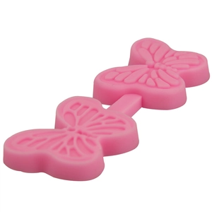 Pink butterfly shaped silicone fondant mold for DIY cake decorating and baking tools