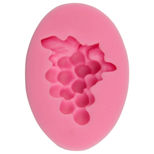 Pink silicone grape bunch mold for fondant and baking cake decorating tool in oval shape