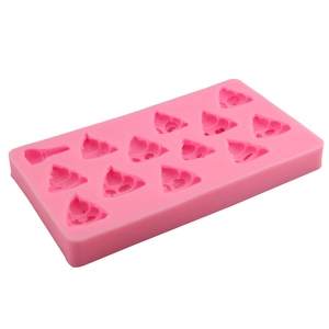Pink 12-cavity silicone mold for DIY baking, chocolate, candy, and ice cream shapes