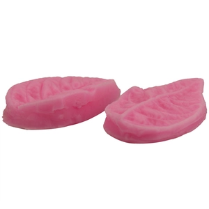 Pink leaf silicone fondant mold set with detailed vein textures for DIY cake baking
