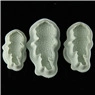 Detailed macro view of 3pcs flexible silicone baby-shaped fondant cake decorating molds