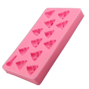 Pink 12-cavity silicone poop emoji mold for fondant, candy, and DIY cake decorating
