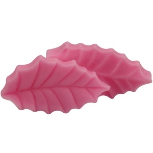 Pink silicone holly leaf fondant molds for cake decorating and DIY baking tools