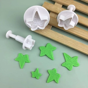 Maple Leaf Spring Press Mold Plastic Fondant Cake Modeling Tools DIY Baking Cookie Cutter For Kitchen Decoration Party Dessert