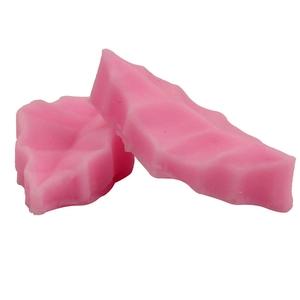 Pink leaf-shaped fondant silicone mold and craft tools for cake decorating and DIY baking