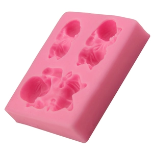 3-teilige Silikon-Fondantformen in Rosa für DIY-Backen und Schokoladenkuchen-Dekoration