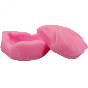 Pink silicone leaf mold for 3D fondant cake decorating and DIY pastry baking tools