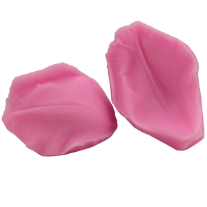 2-piece pink silicone leaf vein molds for DIY fondant cake decorating and craft soap making