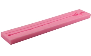 Pink silicone zipper fondant mold for DIY cake decorating and baking craft projects