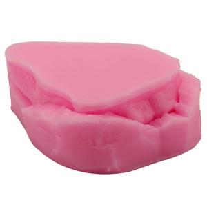 Pink leaf-shaped silicone fondant mold for DIY baking and cake decorating tool