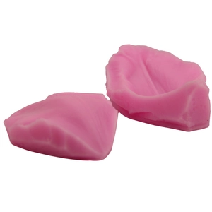 Pink silicone leaf vein molds for fondant cake decorating and DIY baking crafts