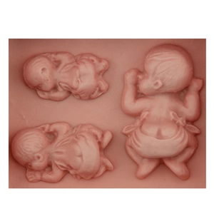 3er-Set rosa Silikon-Babyformen für Fondant-Kuchen und DIY-Schokoladen-Backwerkzeuge