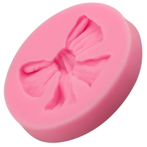 Pink bow-shaped silicone cake fondant mold for DIY baking and chocolate making crafts