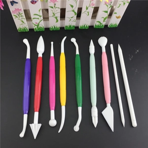 9-piece colorful fondant modeling tool set for cake decorating and clay DIY sculpting craft