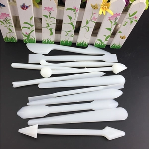 12pcs white double-headed fondant modeling tools for cake decorating and DIY clay sculpting