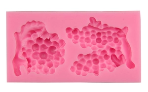 Pink silicone grape cluster mold for DIY fondant cake, chocolate and baking crafts