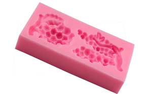 Pink silicone grape shaped fondant mold for DIY cake decorating and chocolate baking