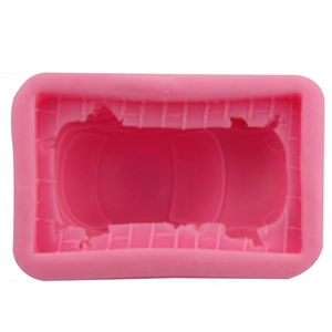 Pink silicone car-shaped fondant mold for DIY baking and cake decorating tools
