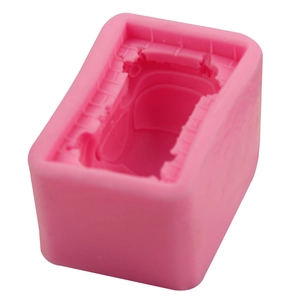 Pink silicone car helmet fondant cake mold for DIY baking and handmade candle crafts