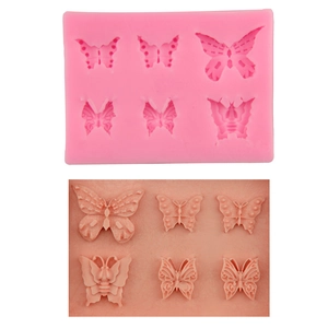 Butterfly Series Silicone Cake Mold 6-Cavity Fondant Chocolate Candy Mold DIY Baking Tool Kitchen Pastry Decoration Accessory