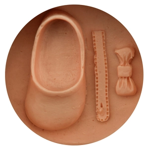 Silicone fondant mold for ballet shoes and bows, perfect for DIY cake decorating
