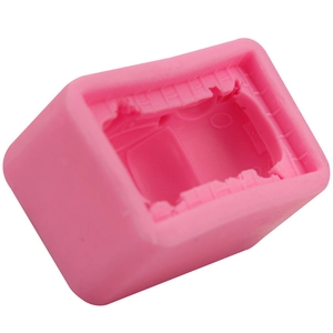 Pink silicone car shaped fondant mold for DIY cake decorating and soap making crafts