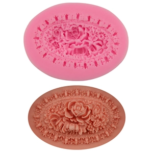 Flower Rose Relief Silicone Fondant Mold DIY Baking Tool For Cake Decoration Chocolate Soap Candle Craft Resin Clay Mold