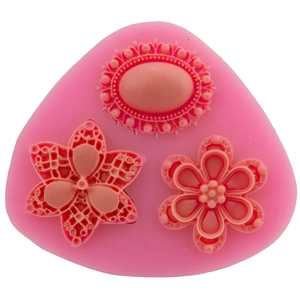 Stampo in Silicone a Fiori e Gemme per Torte Fondente Fai da Te Cioccolato Strumento per Decorazione Dolci