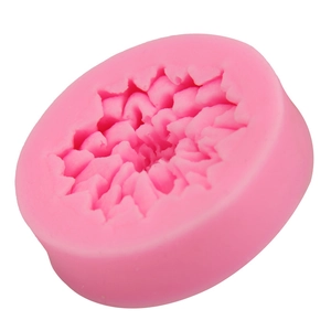 Pink silicone flower mold for fondant cake decorating and DIY baking craft tools