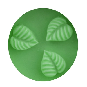 Green round leaf pattern silicone fondant mold for DIY cake baking and craft soap