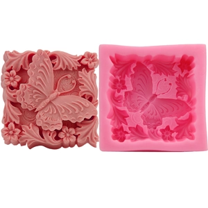 Stampo in Silicone 3D Farfalla Fiore Rilievo Per Torta Fondente Cioccolato Fai da Te Strumento Cottura Stampo per Sapone