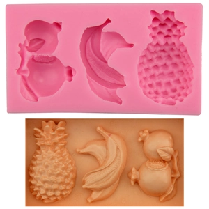Moule en Silicone Fruits Ananas Banane Grenade pour Gâteau Fondant Chocolat Bonbons Outil de Cuisson DIY Cuisine