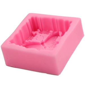 Stampo quadrato rosa in silicone 3D con farfalla e fiori per pasticceria fai da te e fondant