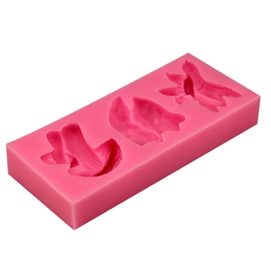 Pink silicone fondant mold for fruit shapes, 3D vegetable chocolate baking tool for cakes