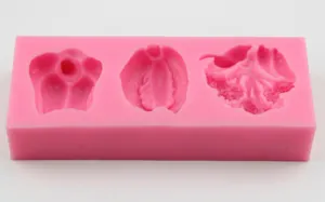 Pink silicone mold for vegetable and succulent fondant cake or chocolate DIY baking tool