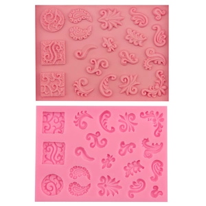 Fern Leaf Silicone Fondant Cake Mold European Relief Scrollwork DIY Baking Tool For Chocolate Mousse Cake Decoration