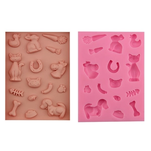 Animal Series Silicone Fondant Cake Mold DIY Chocolate Baking Tool Multi Cavity Cartoon Animal Food Shape Baking Accessory