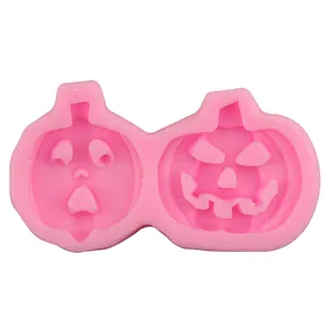 Pink silicone pumpkin mold for Easter and Halloween DIY baking and handmade crafts