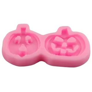 Pink silicone pumpkin mold for Easter and Halloween fondant baking and DIY chocolate crafting