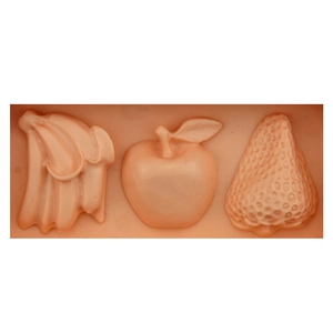 Moule à fondant en silicone aux fruits avec banane, pomme et fraise pour la pâtisserie