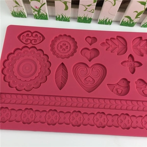 Floral and lace silicone fondant mold for cake decorating and DIY craft baking projects