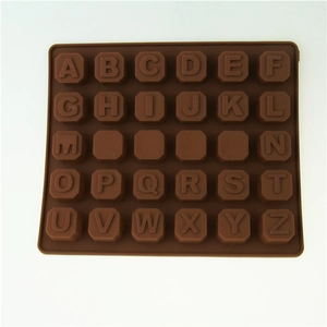 Alphabet Letter And Space Silicone Mold For Chocolate Cake Pudding Handmade Soap DIY Baking Tool Brown Kitchen Mold