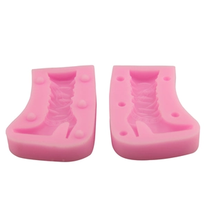 Pink high-heeled boot silicone mold for fondant cake decorating and DIY crafts